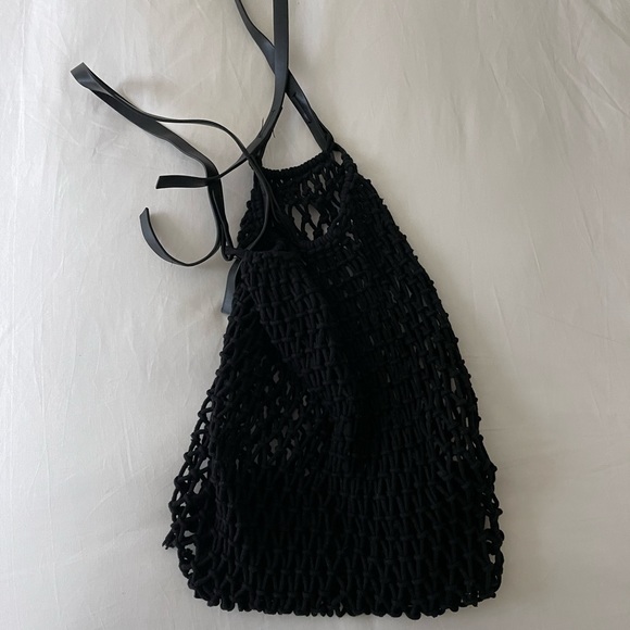 Net purse with leather handle. Never used. - Picture 1 of 2